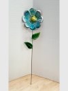 Item #164 — Teal Metal Flower Garden Stake