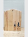 Item #102 — Wooden Cheese Board with Knife & Fork