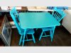 Item #43 — Turquoise Table and Chairs Set, 41 in, bring help to load