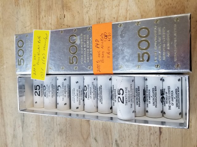 Item #144 — 11 rolls of Uncirculated Bison nickels