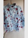 Item #511 — Blue Striped Floral Print Button Shirt