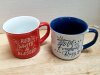 Item #733 — New Red and Blue Mugs, 16 oz ea.
