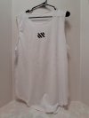 Item #406 — White sleeveless shirt on hanger