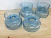 Item #209 — New Blue Glass Candle Holders, 6 in