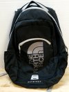 Item #130 — Black Backpack with White Accents, Good cond