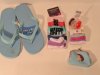 Item #840 — Flip flops, socks, hair decor, coin purse