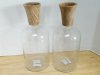Item #212 — New Two Glass Bottles with Wood Tops, 16 in