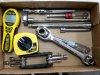 Item #40 — Box of Hand Tools and Measuring Devices