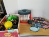 Item #404 — BOX of toys and magnets