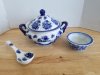 Item #214 — Soup serving set, great shape, largest approx 12 by 9 inch