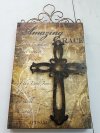 Item #292 — Amazing Grace Metal Cross Wall Decor, 20 in
