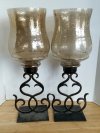 Item #28 — 2 large candleholders,  27 in