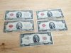 Item #48 — Five Red Seal 1953 $2 Bills