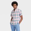 Item #750 — New Men\'s Plaid Slim Fit Short Sleeve Button, L