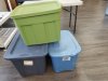 Item #77 — 3 totes with lids, largest is 30 gallon
