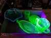 Item #222 — Vaseline glass and other, all have chips, sell as is