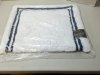 Item #560 — White Blue Border Bath Rug 21 by 34 inch