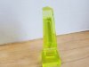 Item #45 — 1800's Vaseline glass obelisk thermometer, 5 inch tall, exc, cond. photo 3 of 3
