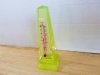 Item #45 — 1800's Vaseline glass obelisk thermometer, 5 inch tall, exc, cond. photo 2 of 3