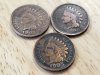 Item #3 — Three  Indian Head Pennies