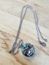 Item #128 — New Flower Necklace with Rainbow Stones, 1 in pendant