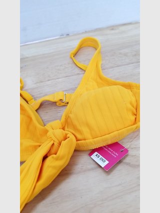Item #676 — Yellow Textured Bikini Top XS 00 photo 2 of 2