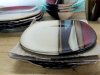 Item #329 — Complete Striped Ceramic Dinnerware Set, 4 setting, exc cond photo 5 of 6