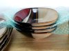 Item #329 — Complete Striped Ceramic Dinnerware Set, 4 setting, exc cond photo 3 of 6