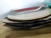 Item #329 — Complete Striped Ceramic Dinnerware Set, 4 setting, exc cond photo 4 of 6
