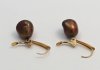 Item #29 — Marked 14 kt gold brown pearl earrings photo 2 of 3