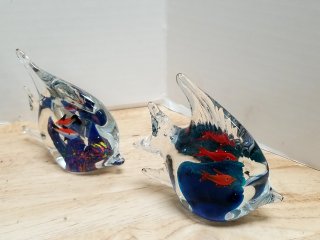 Item #75 — Glass fish and dolphin decor, tallest 7 inch photo 2 of 5