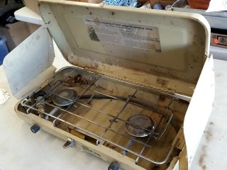 Item #93 — Vintage 2-Burner Propane Camping Stove photo 2 of 3