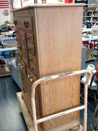 Item #231 — Vintage Oak Chest of Drawers 54 x 42 x 19 inch photo 2 of 5
