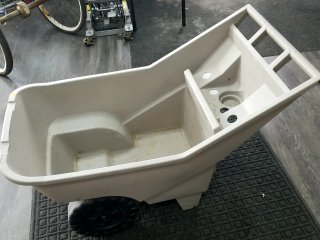 Item #256 — Plastic Utility Cart approx 40 by 30 by 24 photo 3 of 5