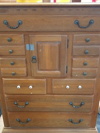 Item #231 — Vintage Oak Chest of Drawers 54 x 42 x 19 inch photo 4 of 5