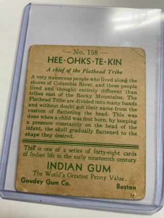 Item #53 — Hee-Ohks-Te-Kin Indian Gum Card photo 2 of 2