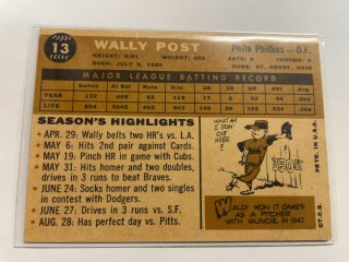 Item #54 — 1960s Wally Post Phillies Baseball Card photo 2 of 2