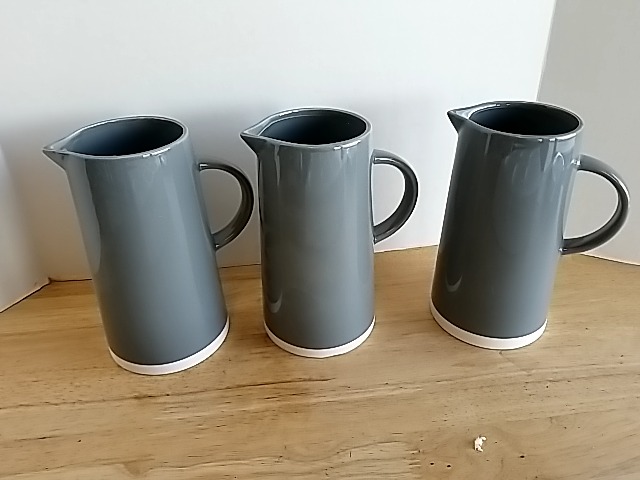 Item #507 — New Gray Ceramic Pitchers Set 11 in photo 1 of 2