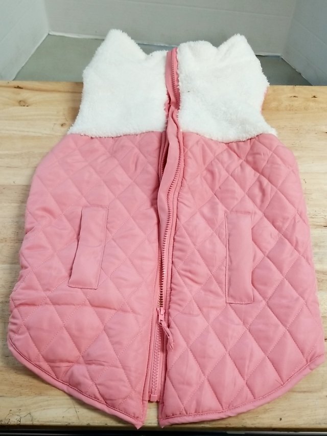 Item #343 — Pink Quilted Kids Vest with White Collar Xl photo 1 of 2