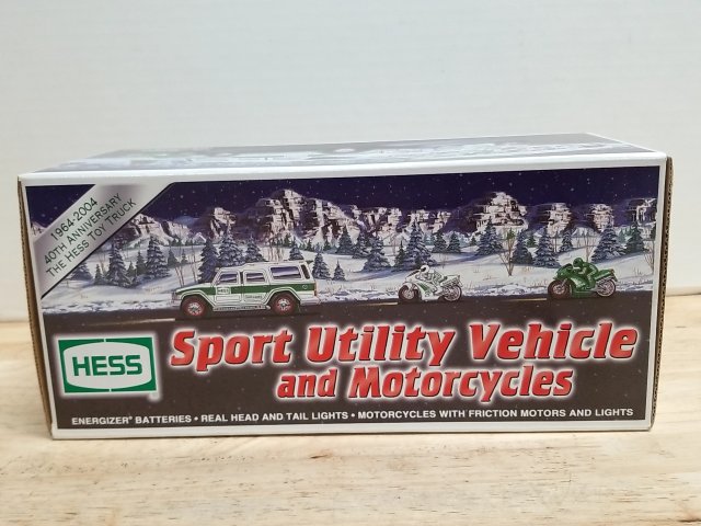 Item #64 — New HESS 40th Anniversary SUV & Motorcycles, lights/sounds, 11 inch photo 1 of 4