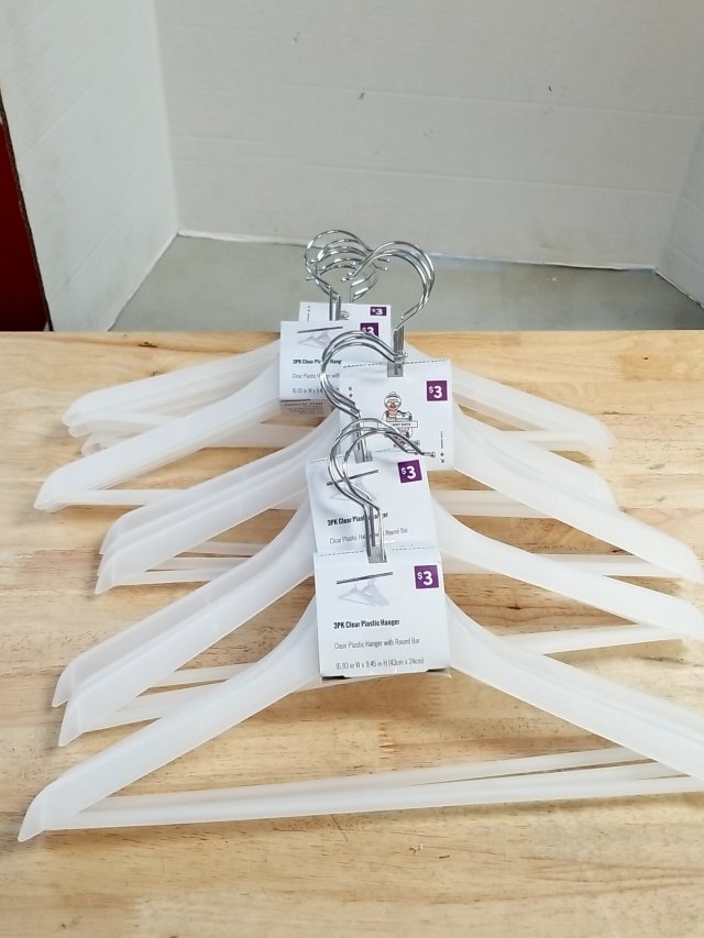 Item #344 — New Clear Plastic Hangers with Metal Hooks photo 1 of 2