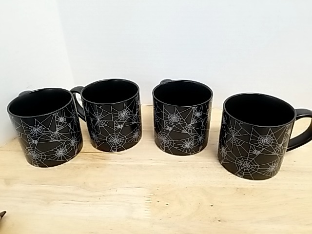 Item #207 — New Spiderweb Black Mugs Set photo 1 of 2
