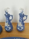 Item #260 — Blue Wedgwood Jasperware Set, tallest 6 inch photo 2 of 5