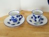 Item #253 — Blue Floral Porcelain Tea Set, tallest 8 inch, great shape photo 4 of 5