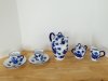Item #253 — Blue Floral Porcelain Tea Set, tallest 8 inch, great shape photo 1 of 5