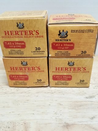 Item #112 — Herters 7.62 x 39mm ammo, 80 rounds, cant ship