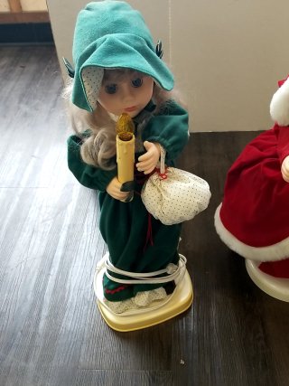 Item #258 — CHRISTMAS Dolls Trio, 2 are electric, tallest 30 inch photo 2 of 4