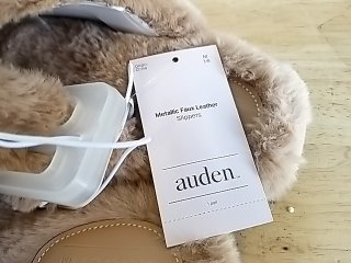 Item #436 — New Faux Fur Slide Slippers, 7-8 photo 2 of 3