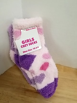 Item #173 — Girls Purple Pink Cozy Socks size 10-5.4 photo 1 of 2