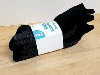 Item #164 — New mens boot socks, 2 pairs, size 6-12 photo 2 of 2